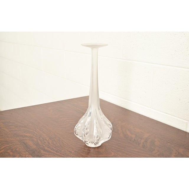 Lalique Lalique Paris Marie-Claude Soliflore Frosted Crystal Vase For Sale - Image 4 of 12