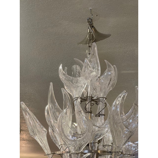 1970s Mid-Century Modern Italian Hand-Blown Murano Glass Chandelier For Sale - Image 5 of 12