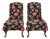 Vintage Queen Anne Style Wingback Lounge Chairs - Pair For Sale
