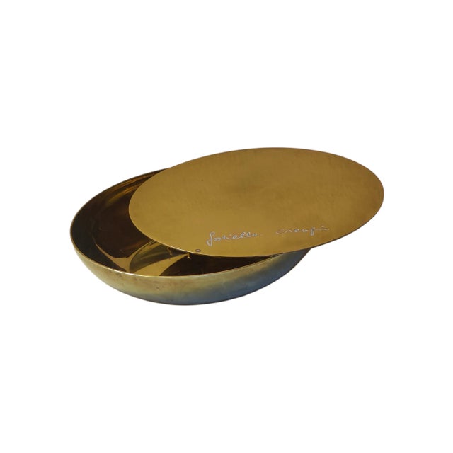 Antivento Ashtray with Brass Lid by Gabriella Crespi, Italy, 1960s For Sale - Image 17 of 17