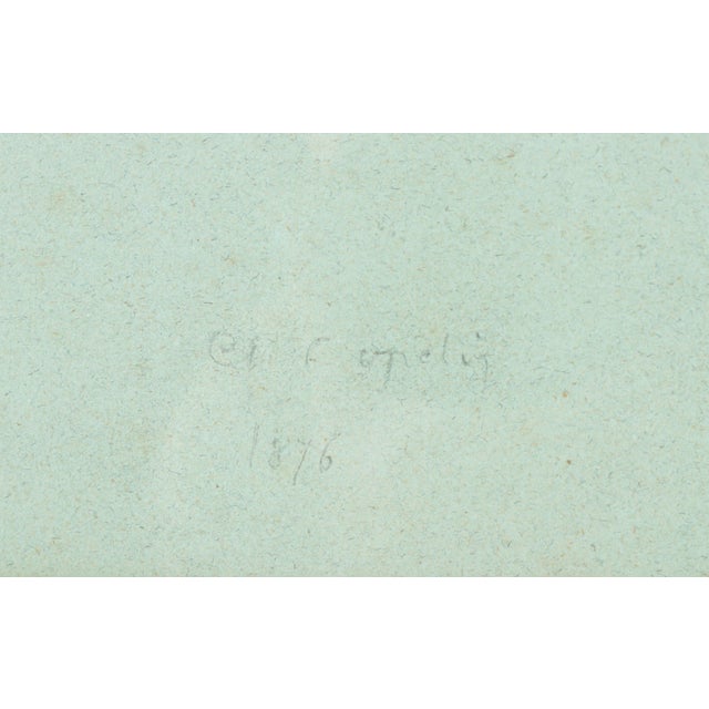 Paint Antique 19th Century American Floral Botanical Watercolor Study of a Rose and Butterfly Signed Copely in Gilt Frame For Sale - Image 7 of 10