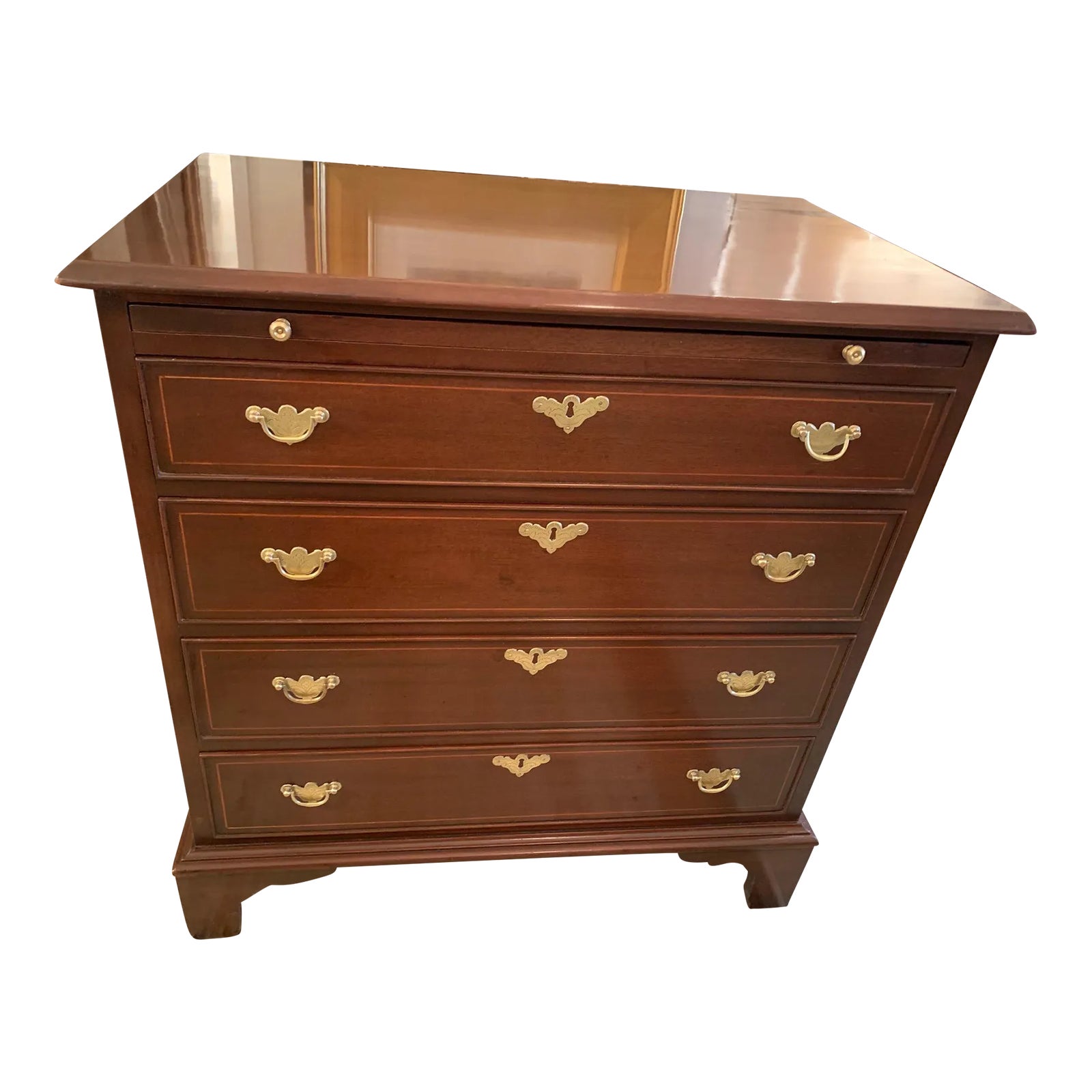 Chippendale Style Mahogany Commode Chest of Drawers | Chairish