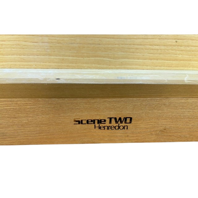 Henredon Scene Two Campaign King Bed Burlwood Oak Trunk Headboard Art Deco For Sale - Image 12 of 16