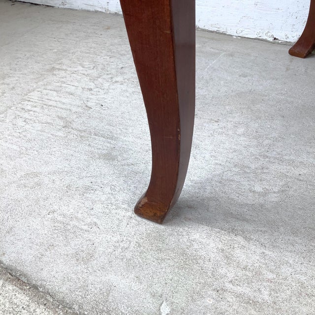 Black Antique Empire Style Mahogany Armchair With Black Damask Upholstery For Sale - Image 8 of 12