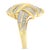 Early 21st Century 10K Yellow Gold Plated .925 Sterling Silver 1.0 Cttw Round & Baguette Diamond Knot Channel Statement Ring, Size 6.75 For Sale - Image 5 of 7