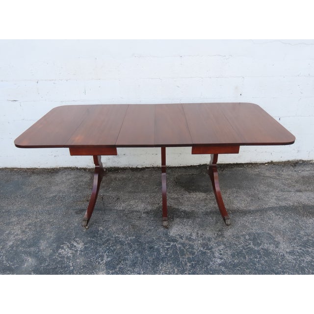 Raddock 1940s Mahogany Drop Leaf Dining Table With 2 Leaves and Two Chairs 6371 For Sale - Image 10 of 18