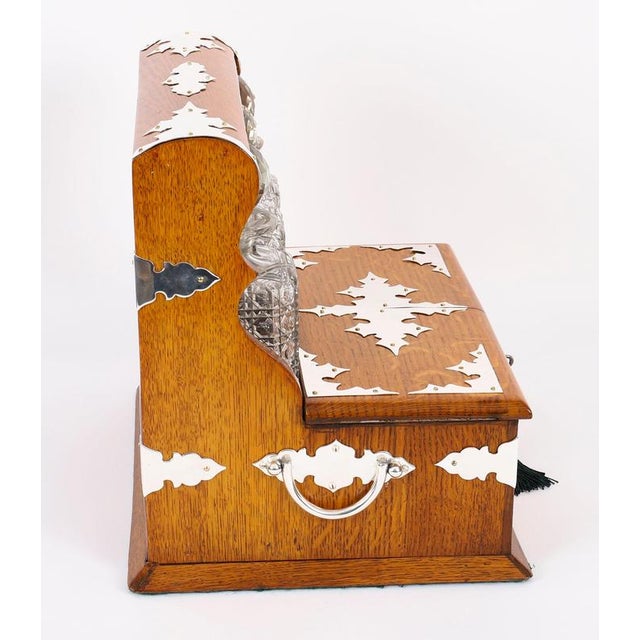Antique Blonde Oak Tantalus Dry Bar, 1800s, Set of 8 For Sale - Image 8 of 18