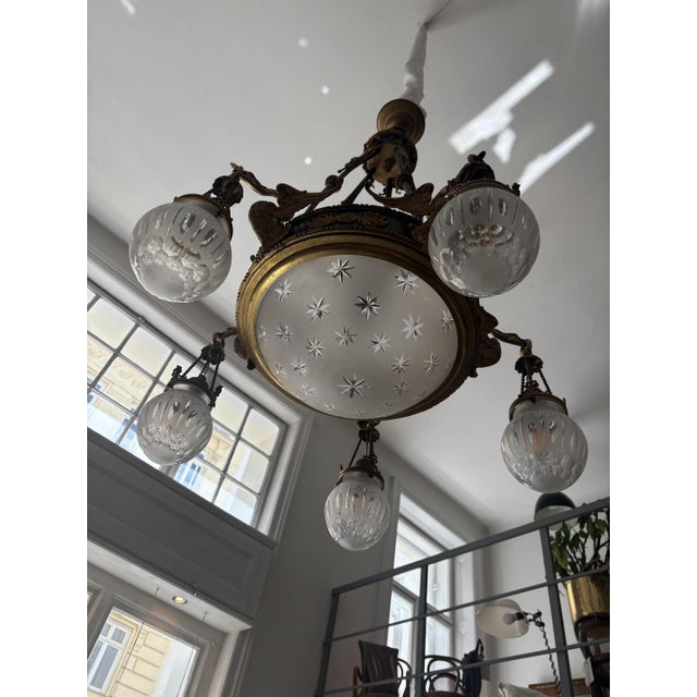 Empire Style Chandelier, 1890s For Sale - Image 4 of 9
