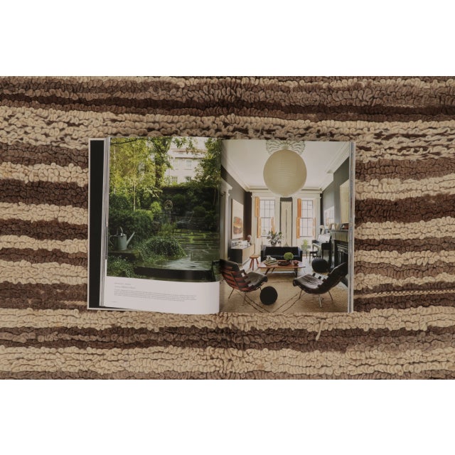 Vintage Moroccan Rug in Ivory and Mocha With Striped Patterns - Rug & Kilim For Sale In New York - Image 6 of 9