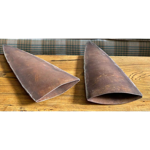 Contemporary Industrial Steel “Fin” Sculptures, a Pair For Sale - Image 3 of 12