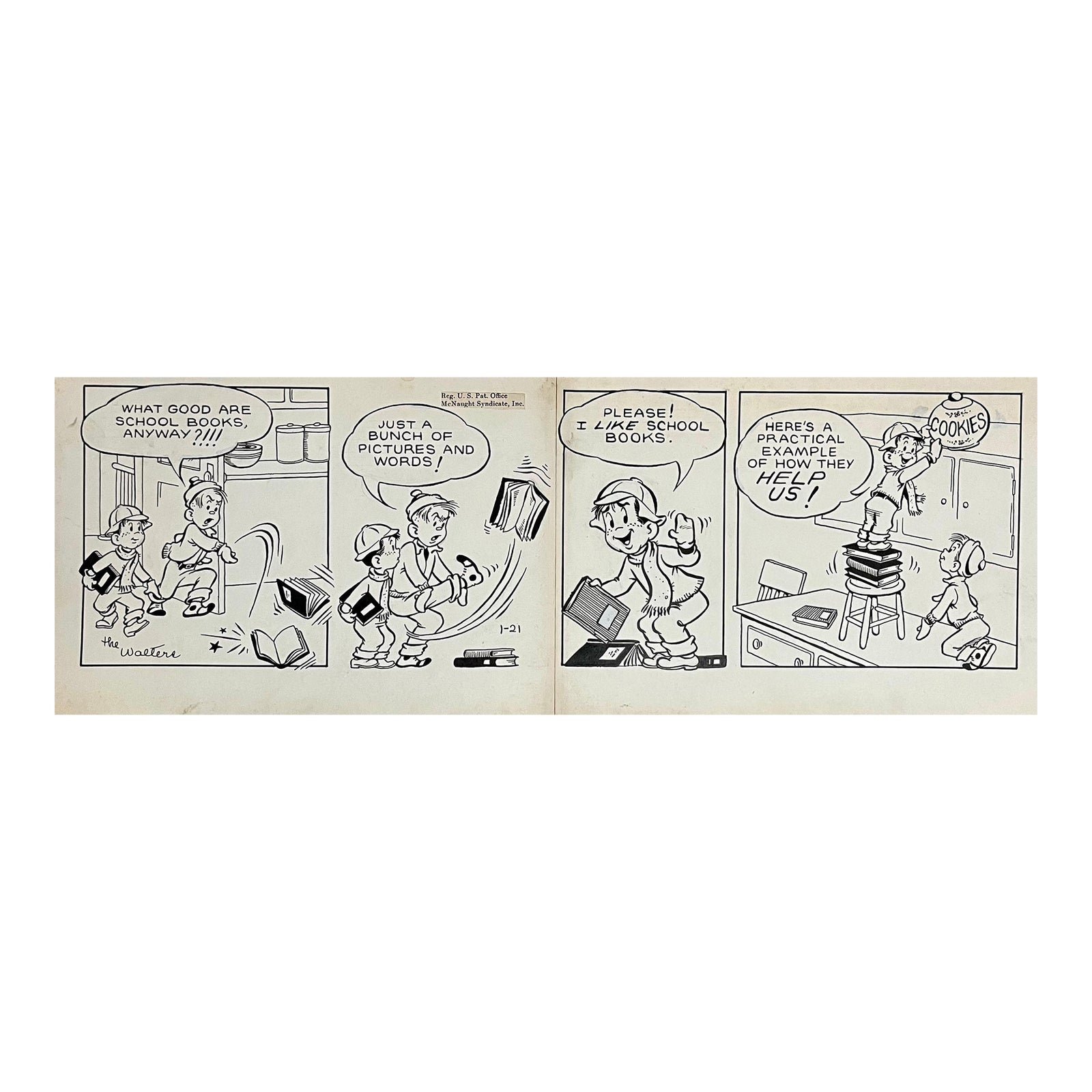 Jerry Walter & Linda WalterRare 1950s Original Syndicated Ink Drawing ...
