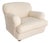 1990s Quatrine Milan English Roll Arm Lounge Chair in Ivory Cotton Duck For Sale
