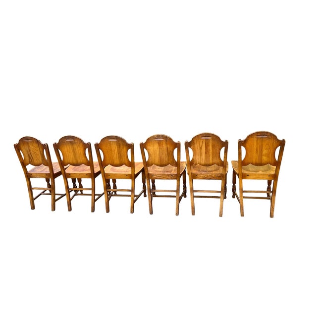 Early 20th Century Early 20th Century Carved Wooden Dining Chairs - Set of 6 For Sale - Image 5 of 12