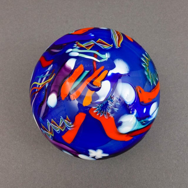 Glass Bruce Fruend Signed Millefiori Hand Blown Art Glass Perfume Bottle With Dauber For Sale - Image 7 of 8