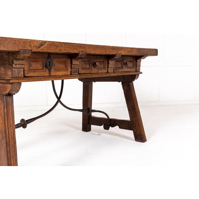 18th Century Spanish Walnut Trestle Table For Sale - Image 3 of 14