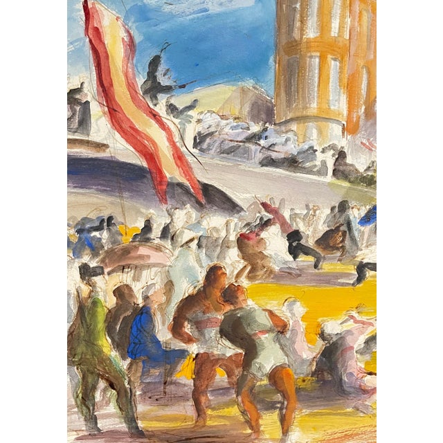 John Groth, Large Watercolor Painting John Groth, Men Wrestling, Esquire Magazine Wpa Artist For Sale - Image 9 of 13