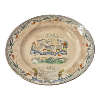 Mid 19th Century Burgess & Leigh 14" Platter God Speed the Plough For Sale
