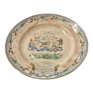 Mid 19th Century Burgess & Leigh 14" Platter God Speed the Plough