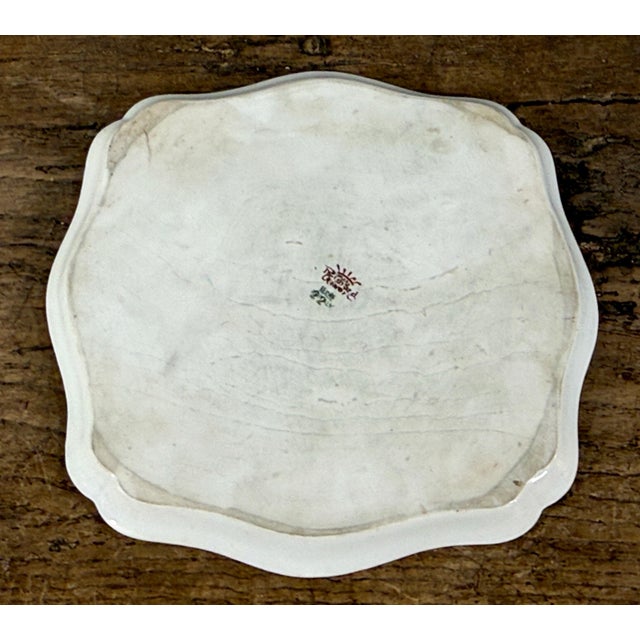 Mid 20th Century Richard Ginori Italian Faience Square Dish With Scattered Fruit and Floral Decoration For Sale - Image 5 of 6