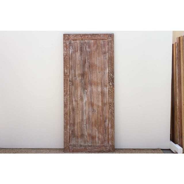 Brown Aged Whitewash French Colonial Teak Door For Sale - Image 8 of 10