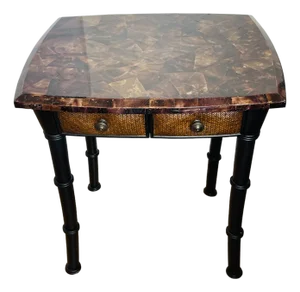 Vintage Maitland Smith Tasselated Horn Table With Drawers