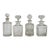 Four Vintage Dimiutive Cut & Pressed Glass Spirit Decanters C1940 For Sale
