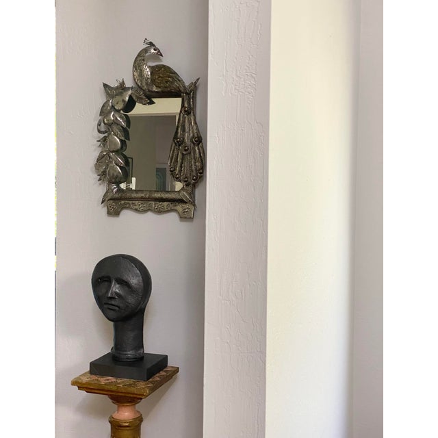 Mid 20th C. Sergio Bustamante Aluminum & Brass Peacock Mirrors a Pair For Sale - Image 12 of 12