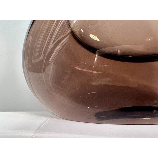 Glass Sculptural Bohemian Smoked Glass Vase by Miroslav Klinger for Zelezny Brod ZBS, Czechoslovakia, 1950s For Sale - Image 7 of 17