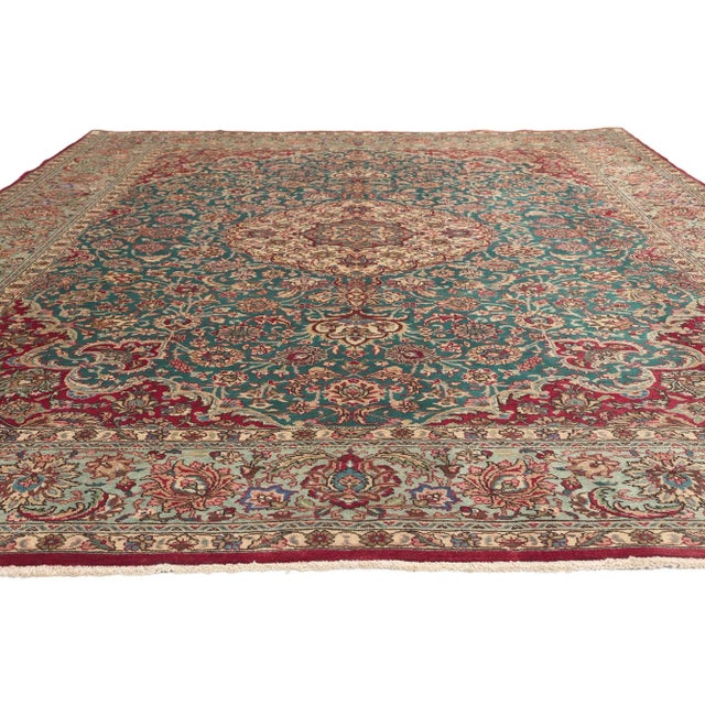 English Late 20th Century Vintage Persian Tabriz Rug - 08'01 x 11'06 For Sale - Image 3 of 9