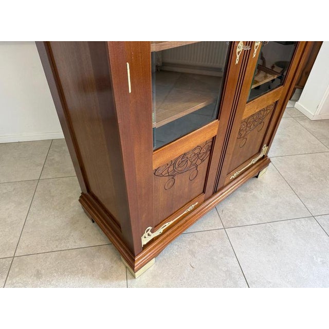 Antique Art Nouveau Glass Display Cabinet, 1920s For Sale - Image 15 of 18