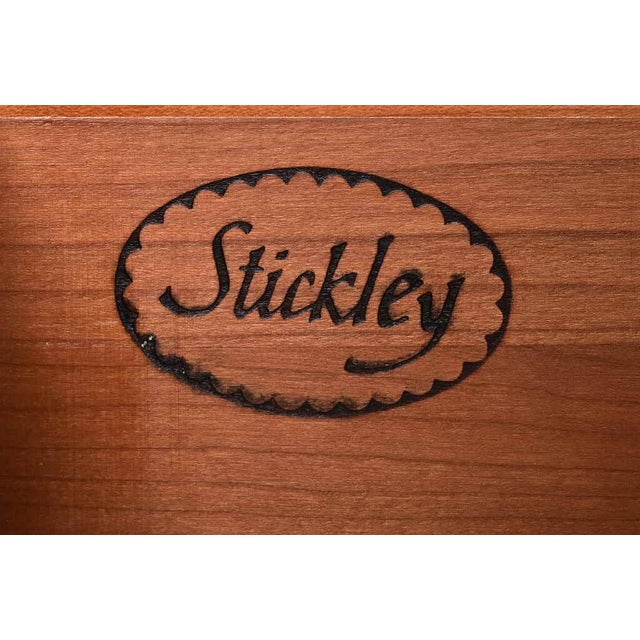 Late 20th Century Stickley Georgian Solid Cherry Wood Nightstand or Bachelor Chest For Sale - Image 5 of 10