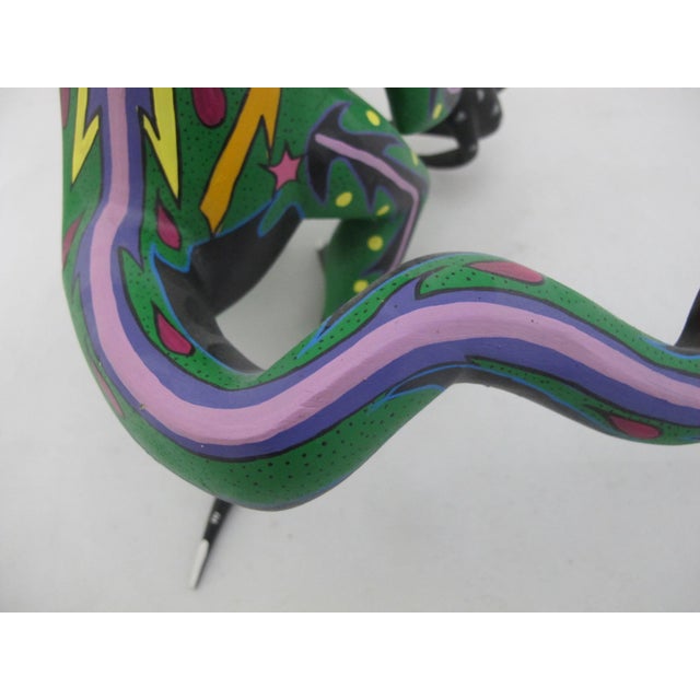 Wood Oaxacan Alebrije Lizard Wood Carving Mexico Folk Art Figure Sculpture For Sale - Image 7 of 17