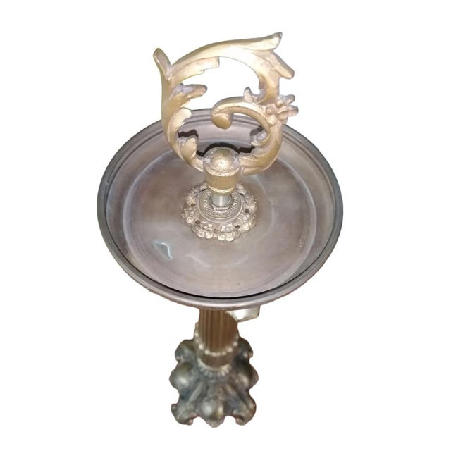 Antique Bronze Liturgical Church Candelabra For Sale - Image 6 of 6