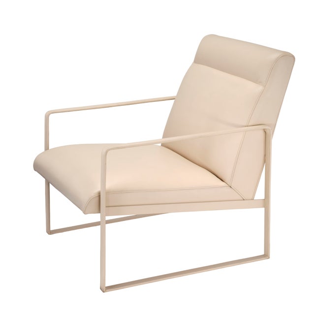 2020s Hemingway Accent Chair, Cream Leather For Sale - Image 5 of 9
