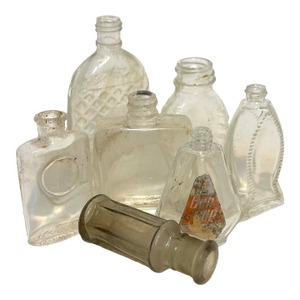 Early 20th Century Clear Glass Miniature Bottle Set of 7