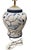 Italian Vintage Italian Hand-Painted Blue & White Ceramic Bird Table Lamp For Sale - Image 3 of 12