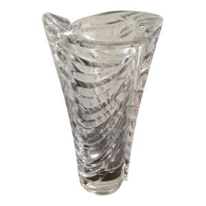 1980s Cut Crystal Germany Spiral Bud Vase
