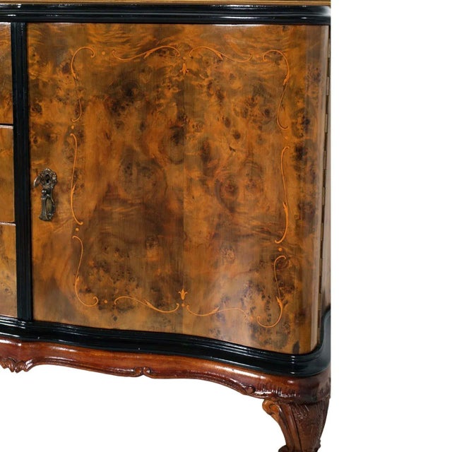 Venetian Walnut Credenza with Gold Leaf Mirror, 1920s For Sale - Image 13 of 17
