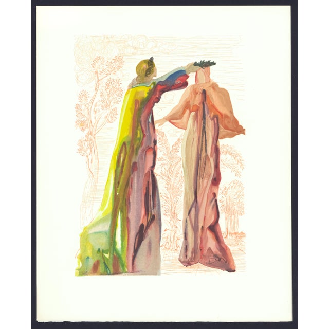 1963 Dalí Divine Comedy Engraving Purgatoire Chant 27 "Les Dernières Paroles De Virgile" (Virgil's Last Words) For Sale