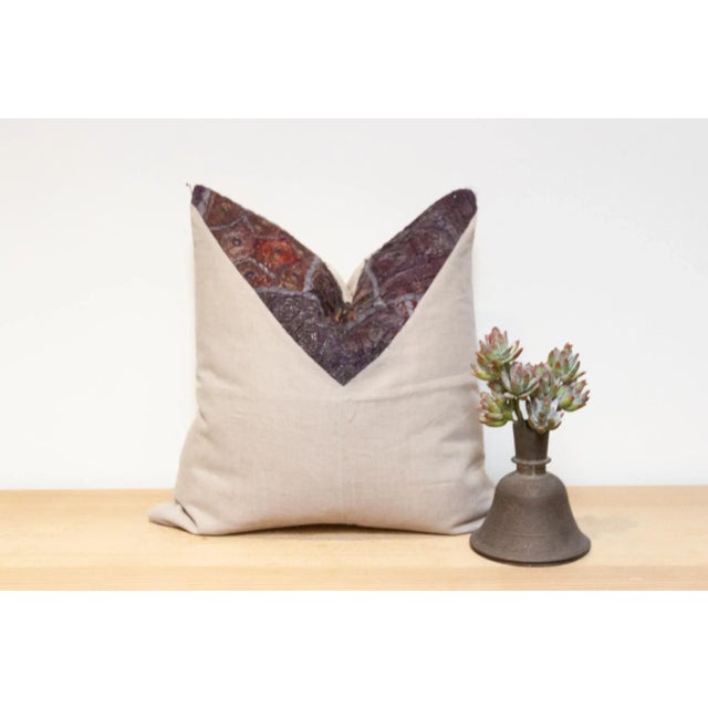 Textile Kashni Antique Tapestry Linen Pillow For Sale - Image 7 of 7