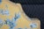 Vintage Yellow & Blue Chintz Upholstered Serpentine Tufted King Size Headboard For Sale - Image 13 of 14