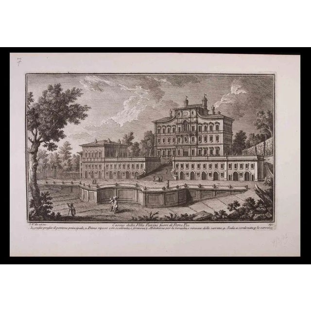 Casino della Villa Patrizi Fuori di Via Pia is an original black and white etching of the Late 18th century realized by...