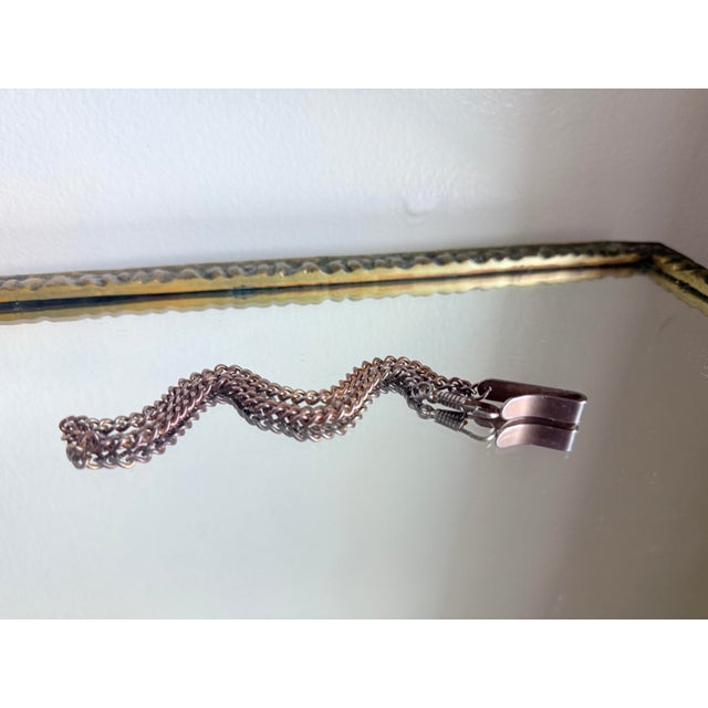 Metal Vintage Victorian/Edwardian Revival Copper Chatelaine Chain v Belt Hook Watch Chain, 1960s For Sale - Image 7 of 17