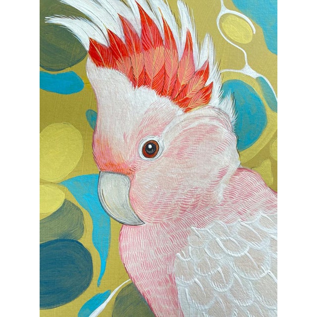 Modern “Cockatoo Hour” Major Mitchell Cockatoo Painting Art by Allison Cosmos For Sale - Image 3 of 3