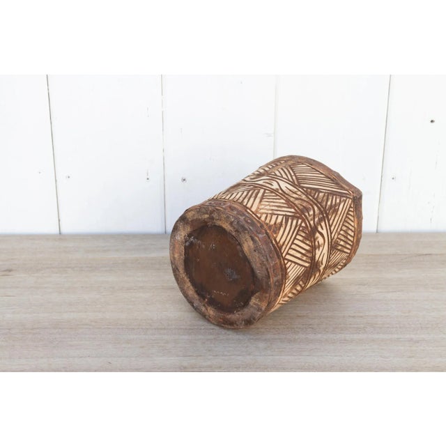 Wood Himachal Carved Vessel-Masi For Sale - Image 7 of 9