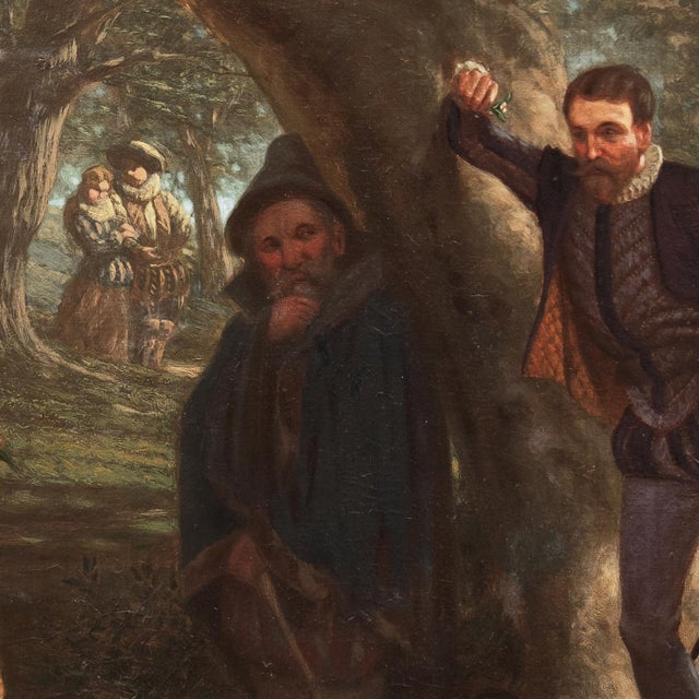 Textile 'As You Like It' by Marcus Waterman, Circa 1890, Shakespearean Comedy, Theater Scene, Pastoral For Sale - Image 7 of 11