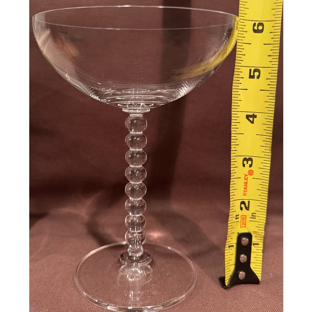 Glass 1990s Mikasa “Pearls” Crystal Champagne Coupes— Set of 4 For Sale - Image 7 of 9