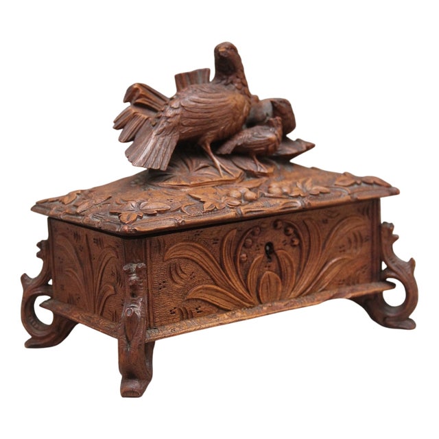 Antique Black Forest Walnut Casket, 1880 For Sale