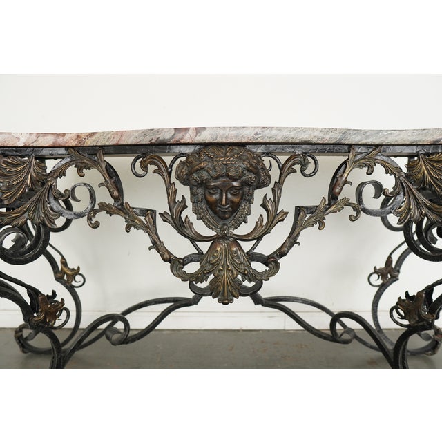 Vintage Neoclassical Console Table Attributed to Maitland-Smith For Sale - Image 9 of 14