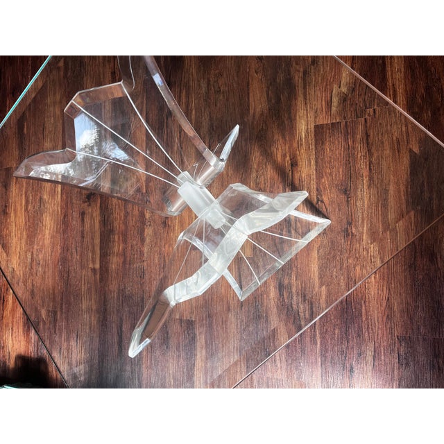 Vintage 1970s Lucite Butterfly End Table – Hollywood Regency MCM For Sale - Image 9 of 10